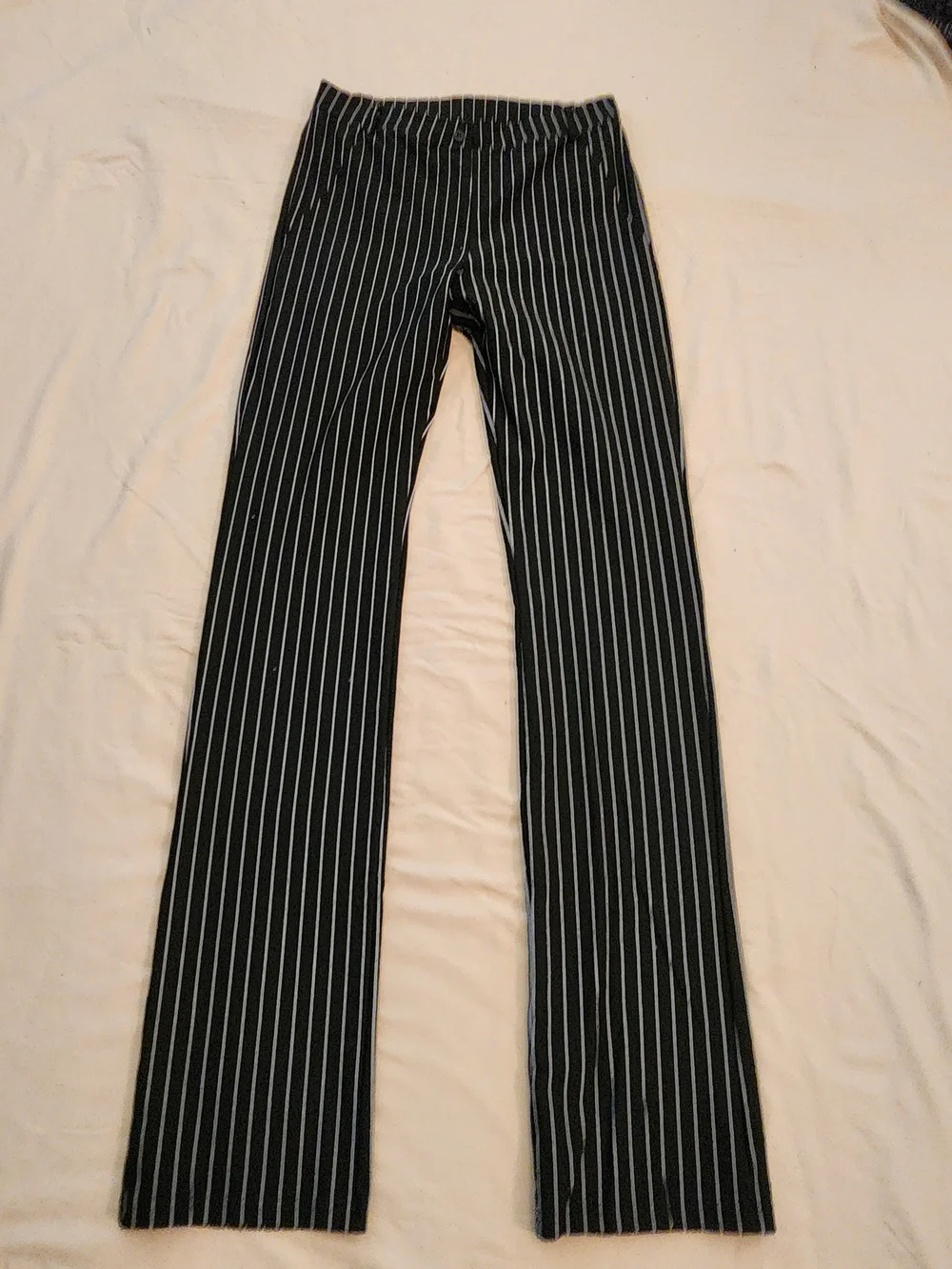 Women's Black Pinstripe Slim Leg Pants